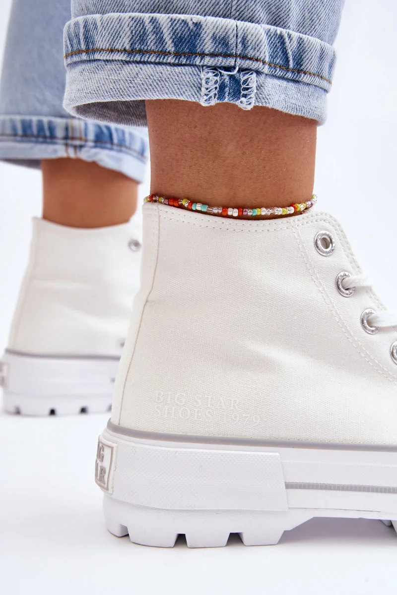 Vysoký Látkové tenisky na platformě Big Star LL274156 Bílá 37