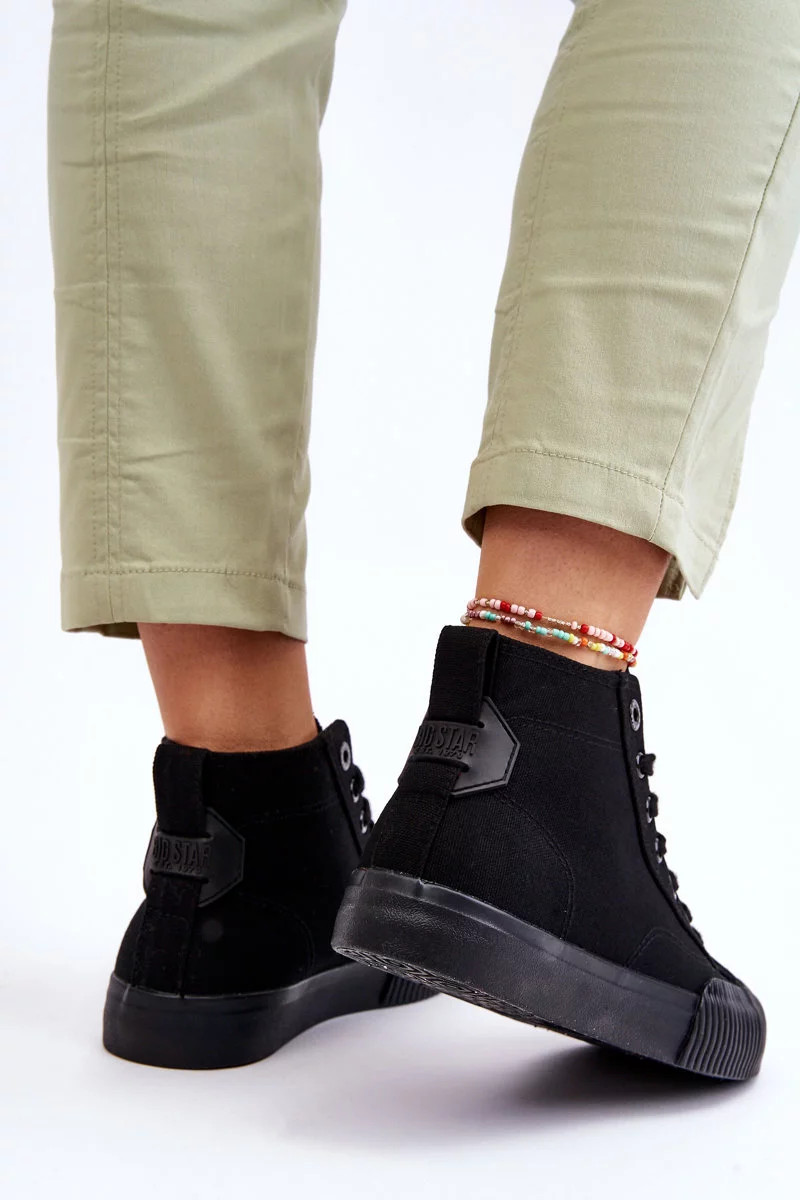 Dámské vysoké tenisky Big Star Fabric Černé 36