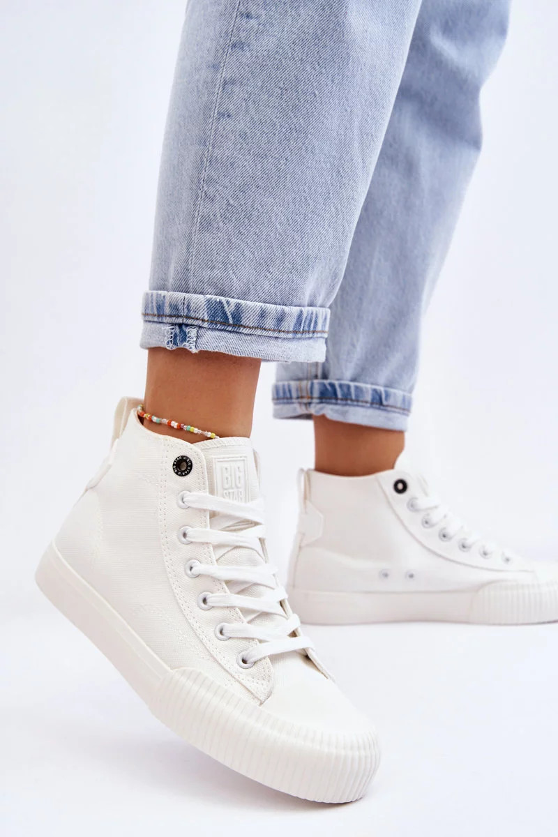 Dámské vysoké tenisky Big Star Fabric LL274445 Bílé 37