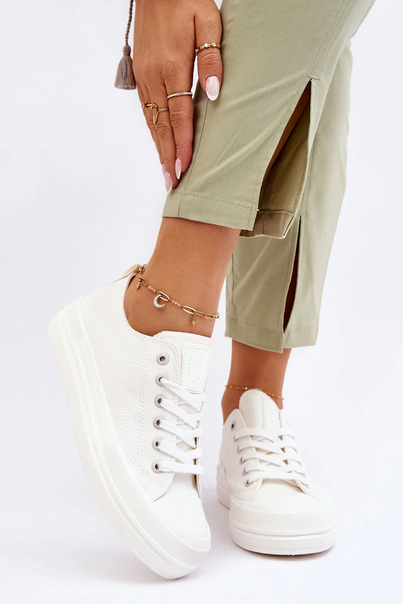 Nízké šněrovací tenisky Big Star LL274968 Bílé 40