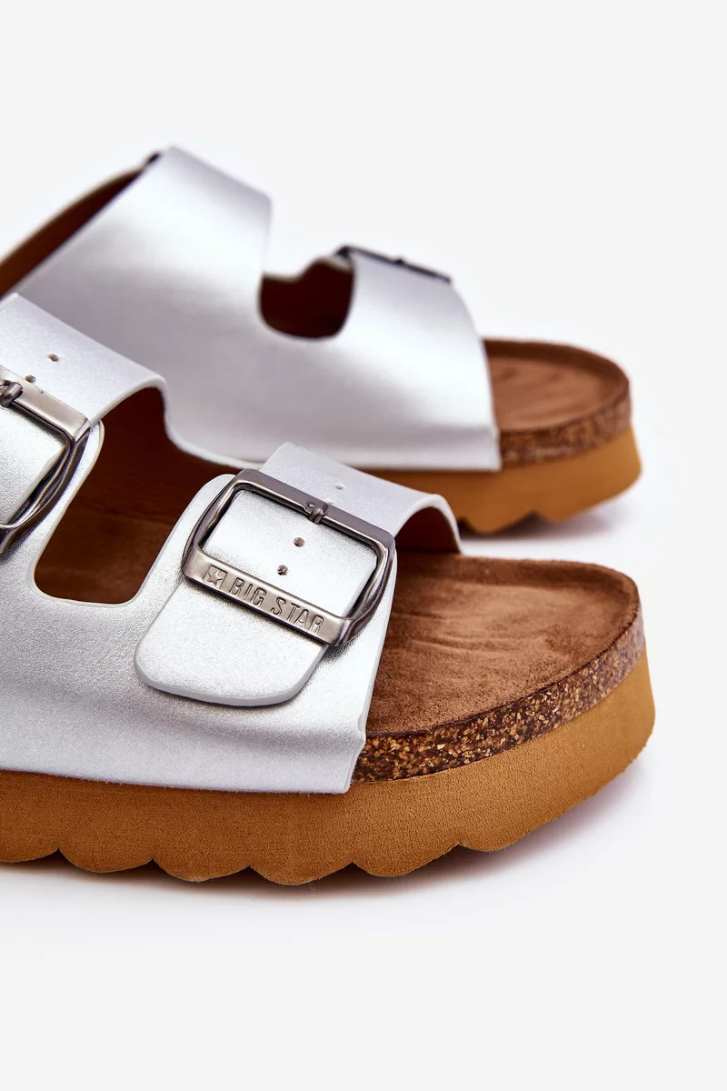 Klasické dámske papuče Big Star LL274476 Silver 37