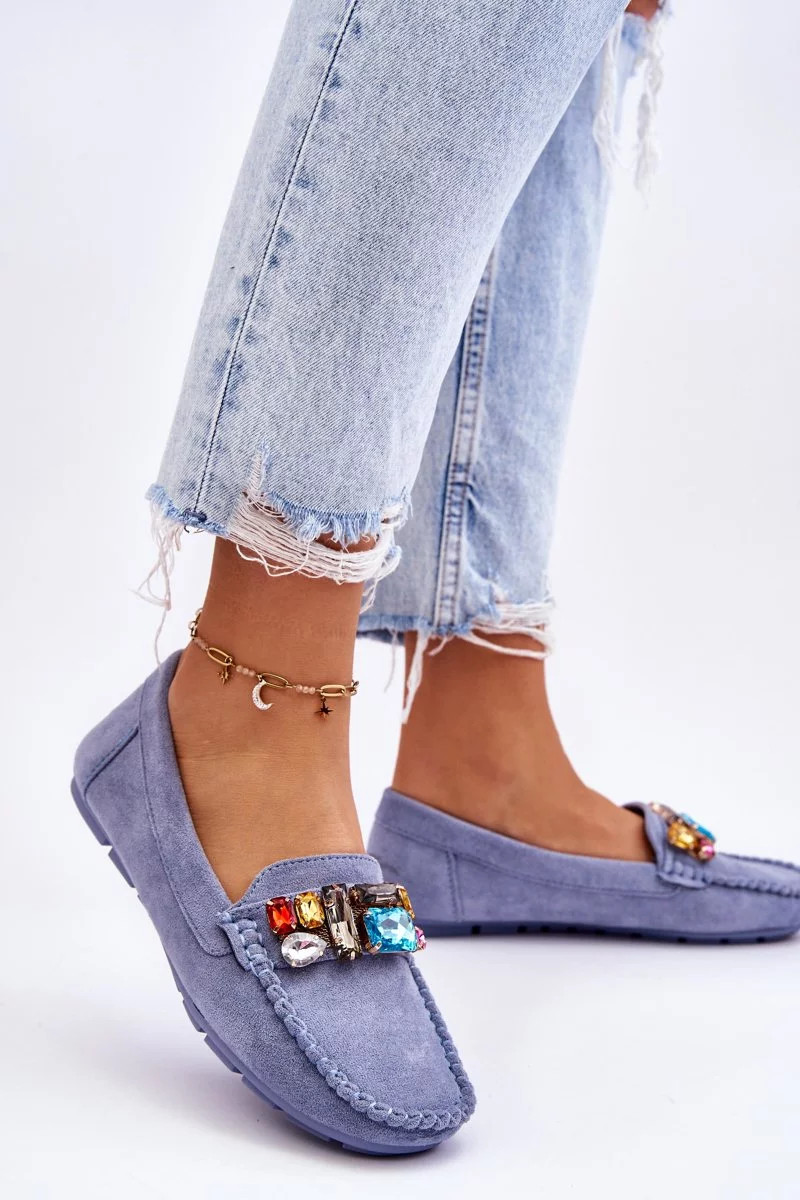 Dámské semišové mokasíny s krystaly Modre Lucille 36