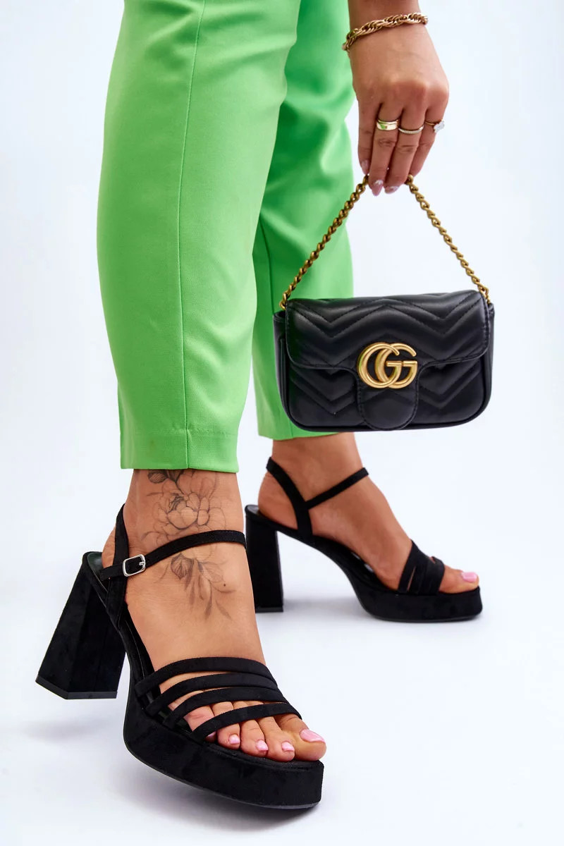 Dámske semišové sandále na platforme Black Verda 40