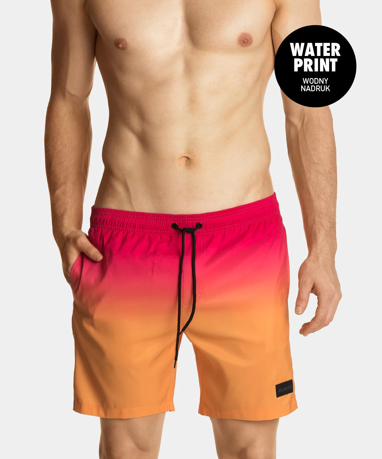 Pánské plavecké šortky ATLANTIC - růžové/oranžové XL