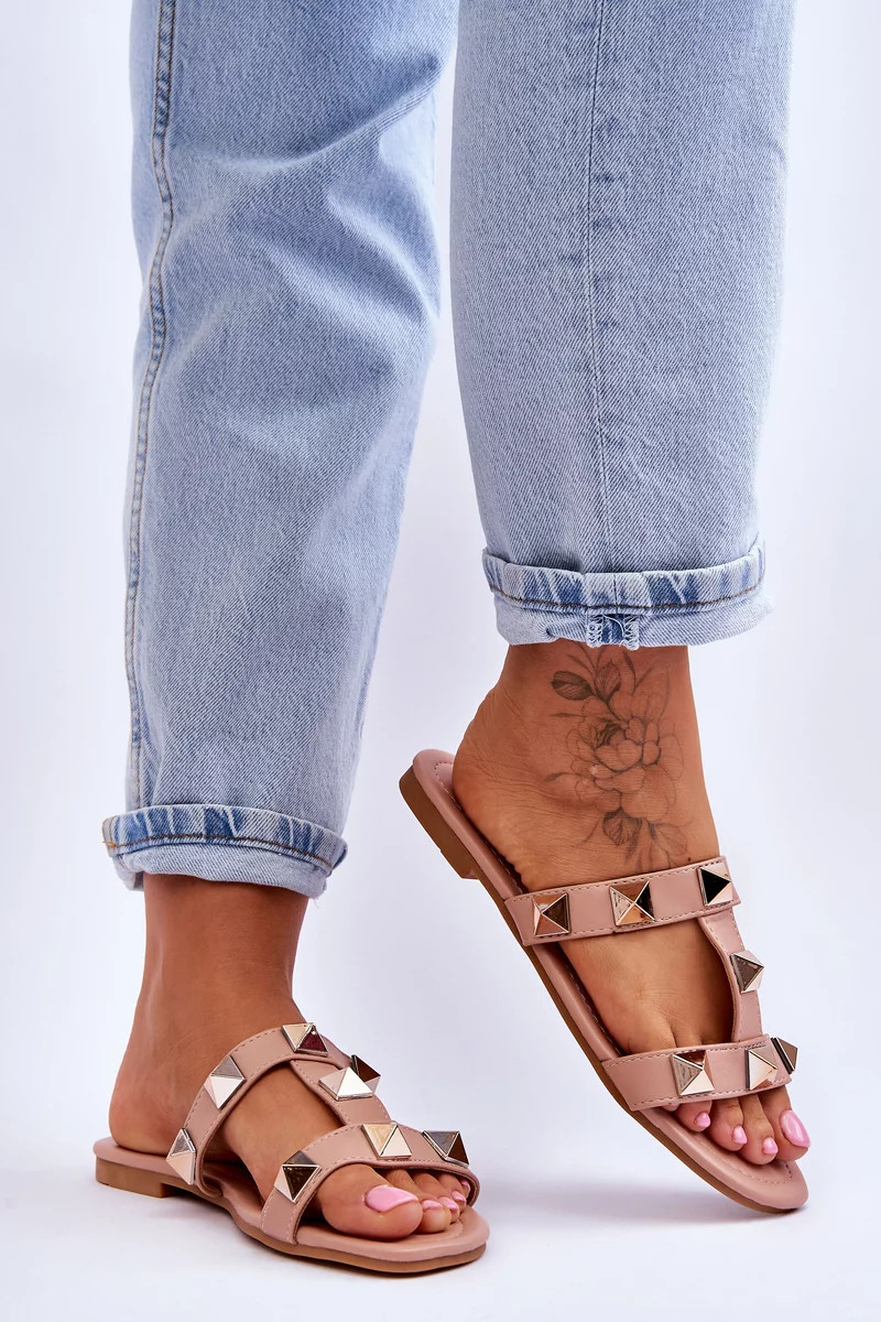 Dámské pantofle s velkými cvočky Nude Mercure 39