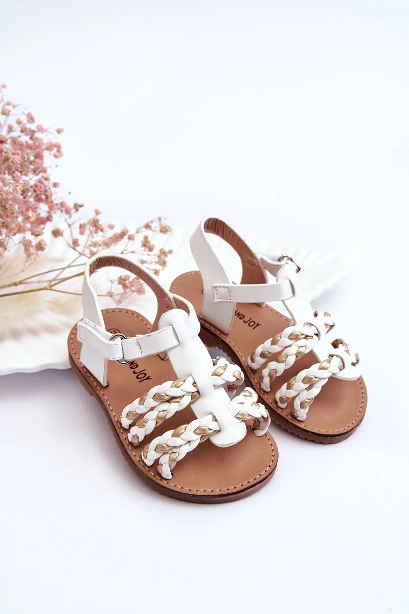 Dětské sandály na suchý zip s pruhy bile Sammy 21