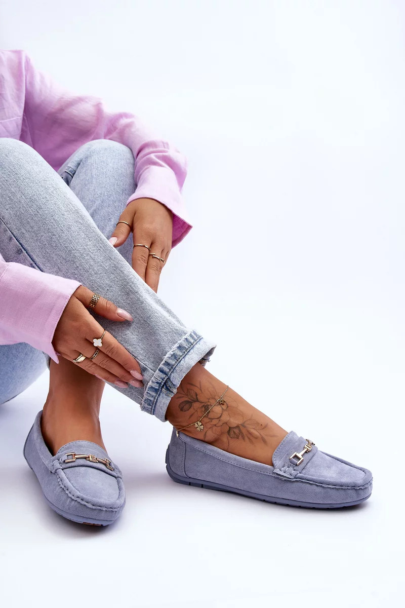 Dámske klasické semišové mokasíny modré Corinell 37