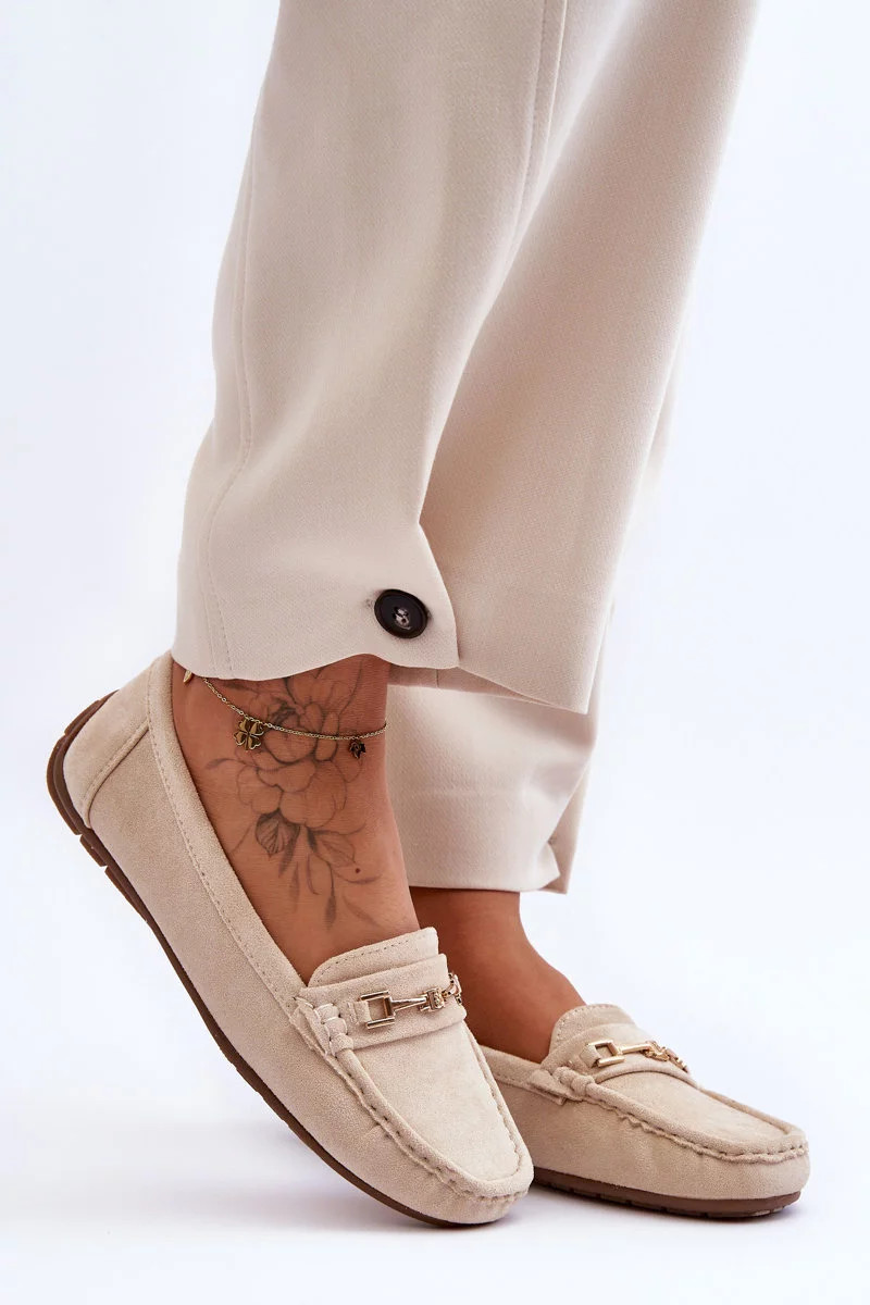 Dámské klasické semišové mokasíny béžové Corinell 39