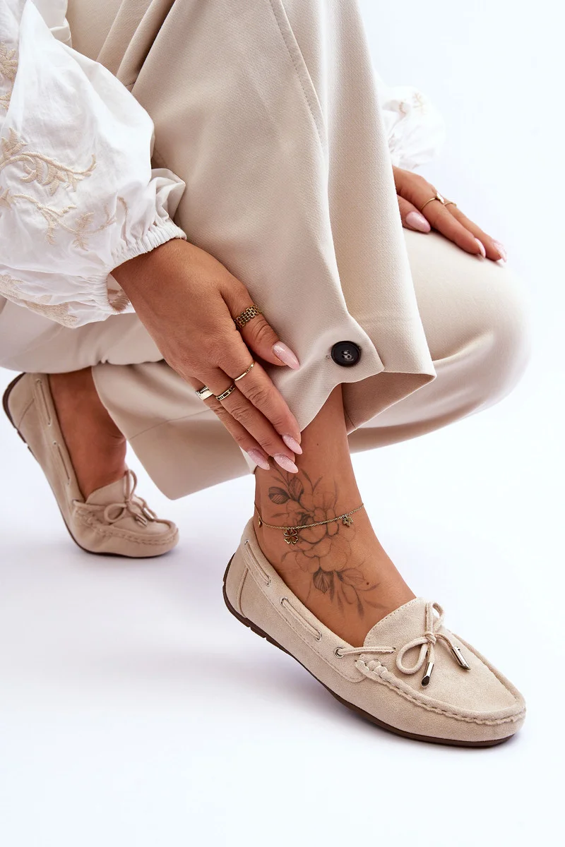 Dámske semišové mokasíny béžové Si Passione 40