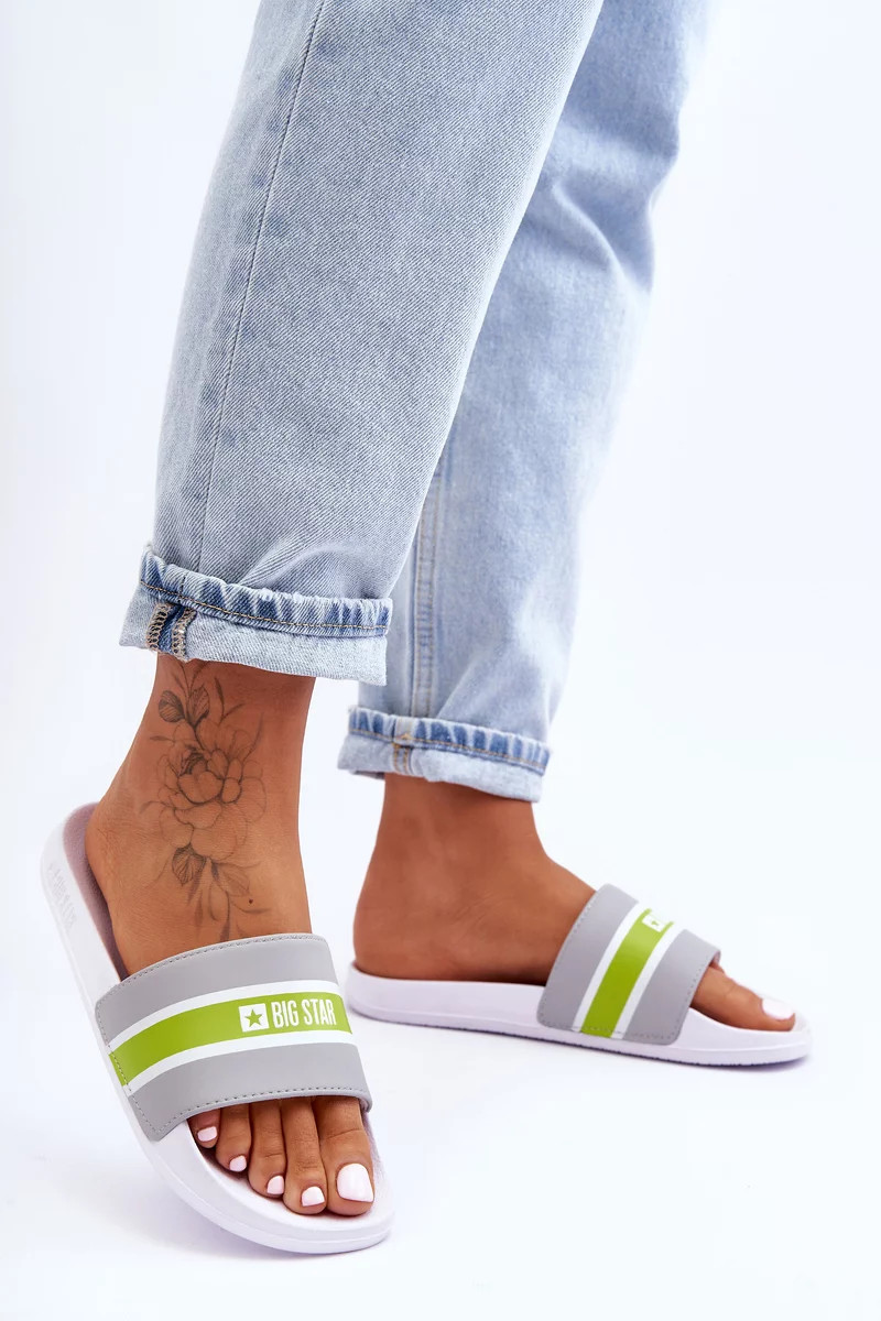 Lehké Pěnové Pantofle Big Star Bílá-Šedá Velikost: 36