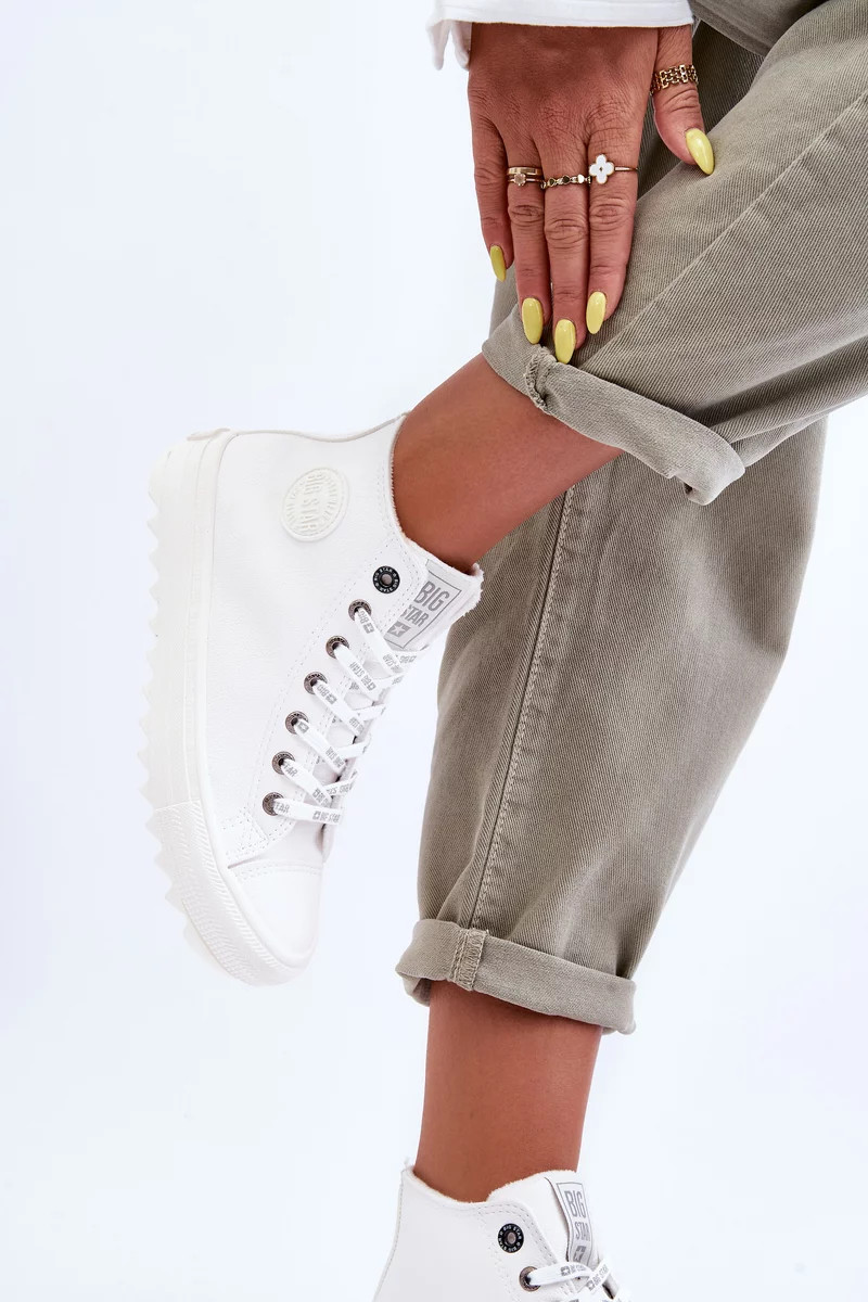 Dámské Tenisky Big Star Vysoké Zateplené Bílé Velikost: 39