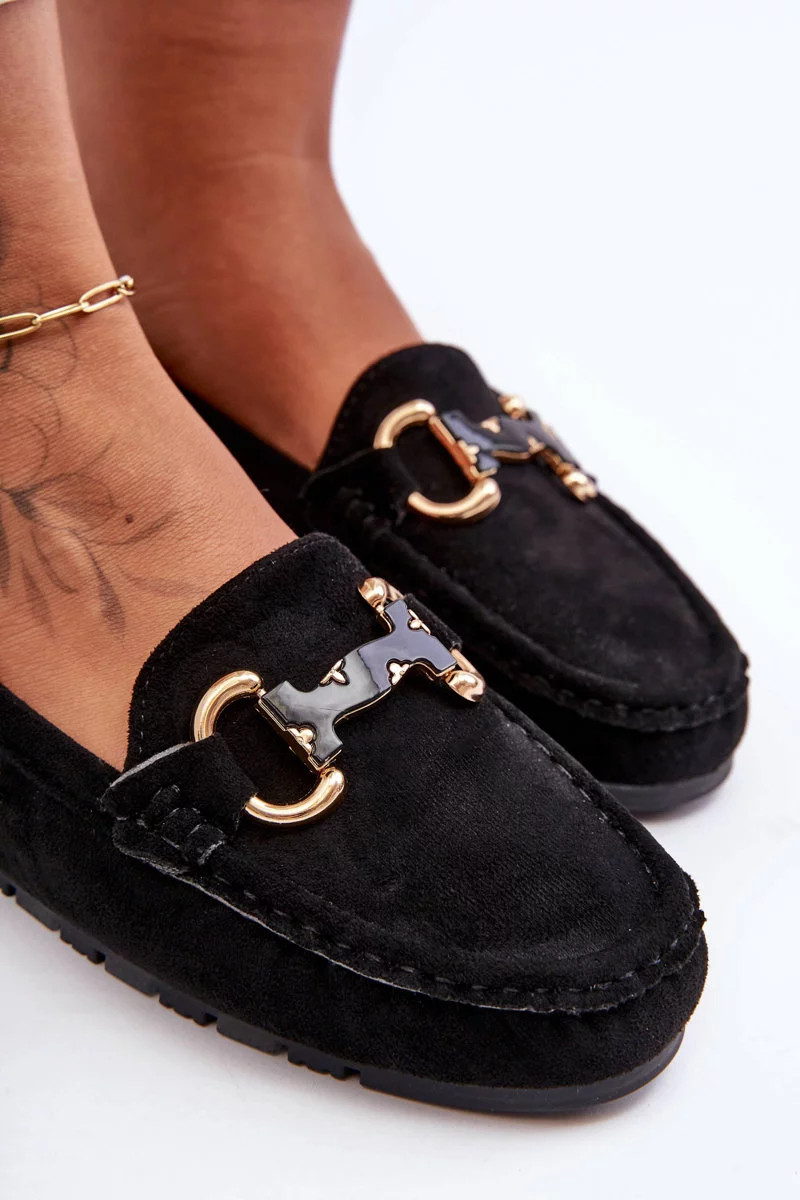 Kožené Dámské Mokasíny S Ozdobou Černé Dionira 38