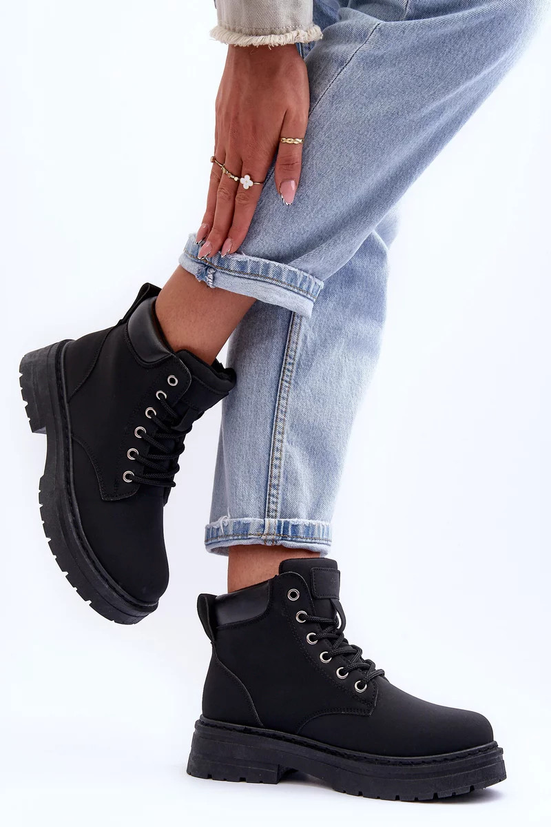 Dámské zateplené kožené boty černé Corbin 37