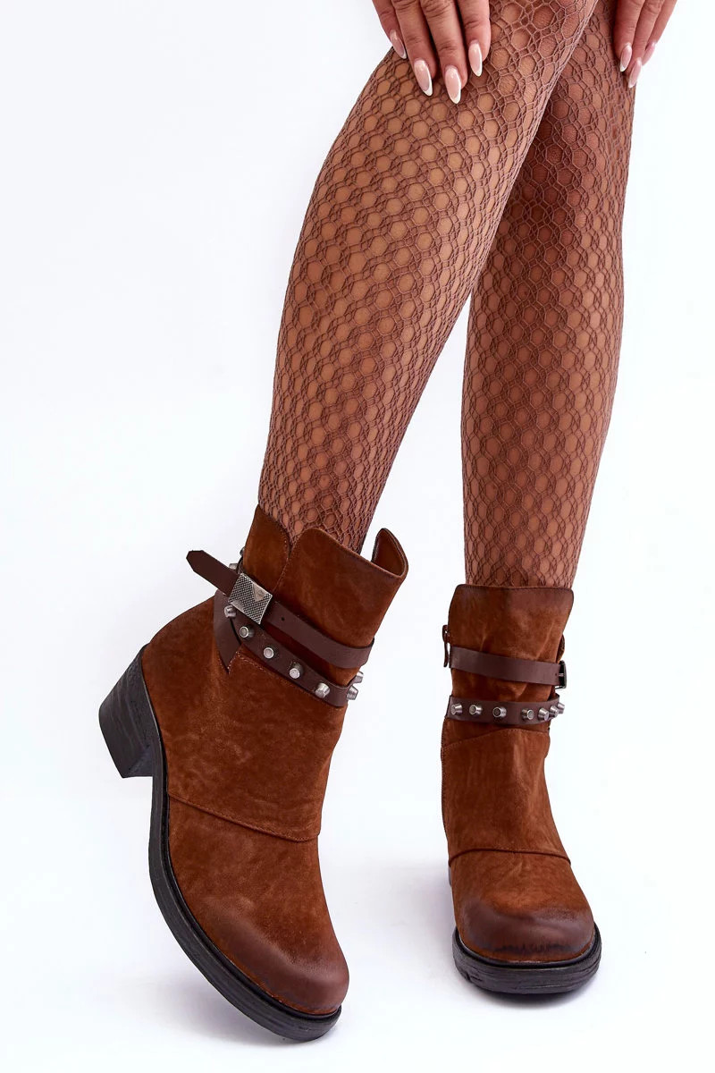 Camel Effie zateplené kotníkové boty na vysokém podpatku 38