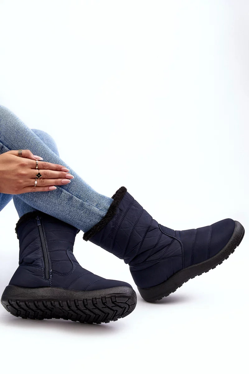 Dámske vysoké zateplené snežnice Navy Blue Luxina 41