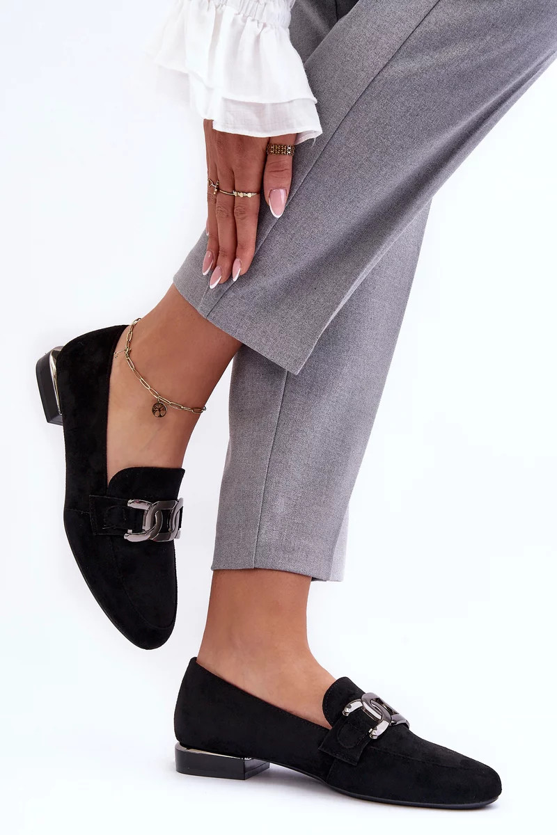 Dámske mokasíny s ornamentom čierne Camilena 37