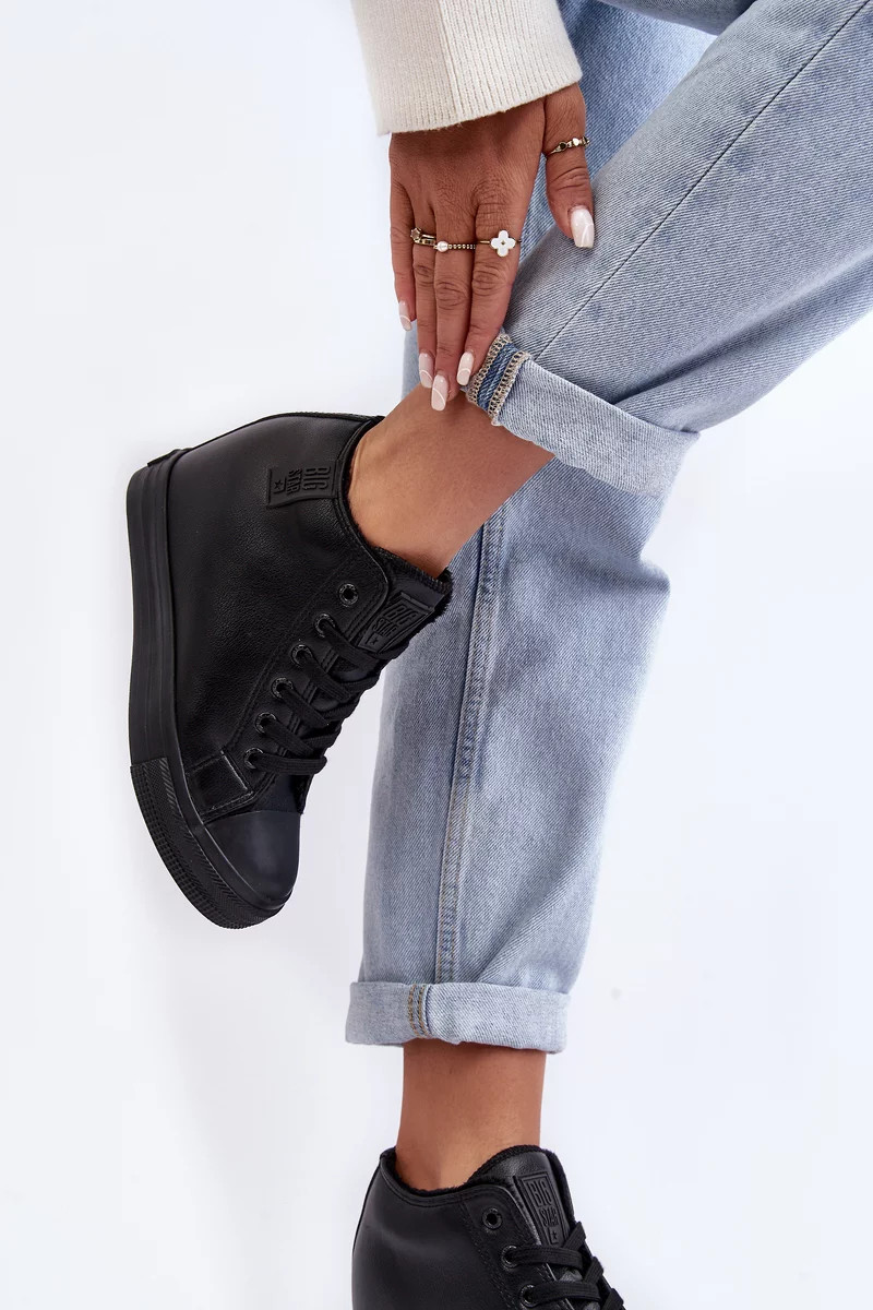 Dámské kožené tenisky na klínku Big Star Black 38