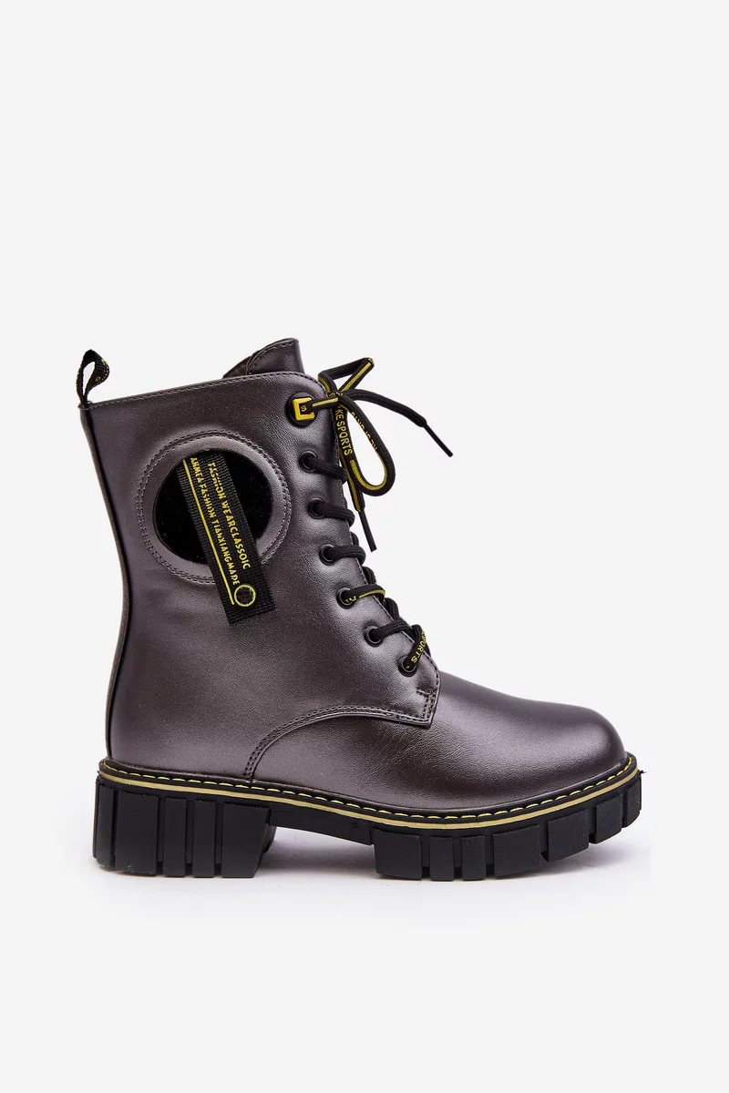 Dětské zateplené traperské boty šedé Iomare 33