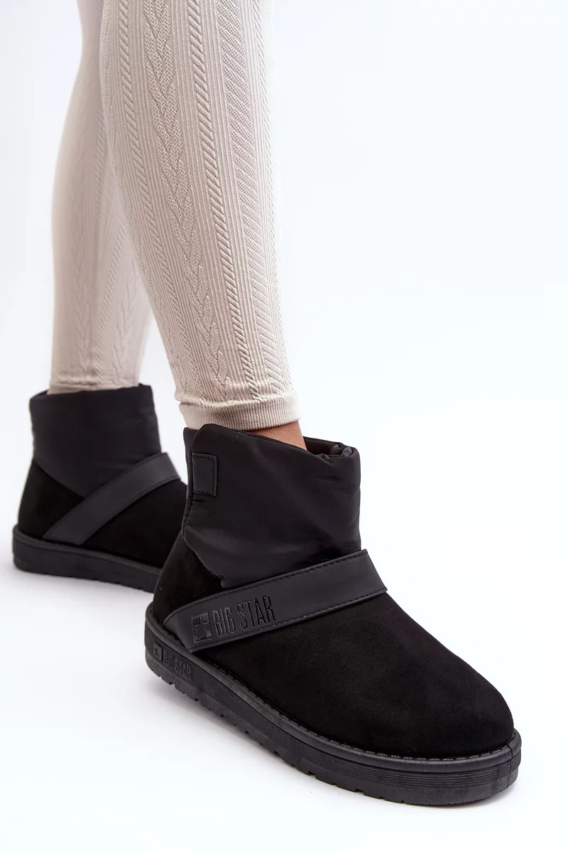 Černé zateplené sněhule Big Star na platformě 39