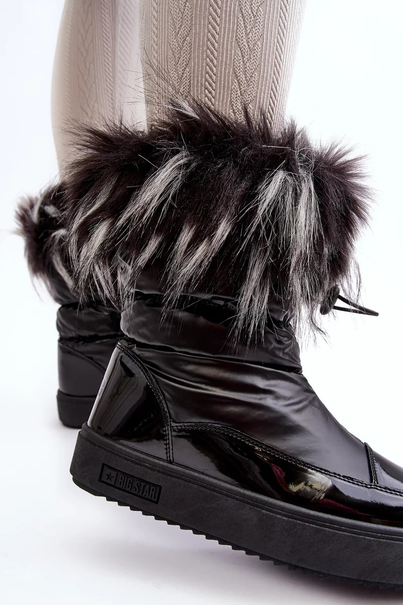 Dámské sněhule s kožešinou Black Big Star 38