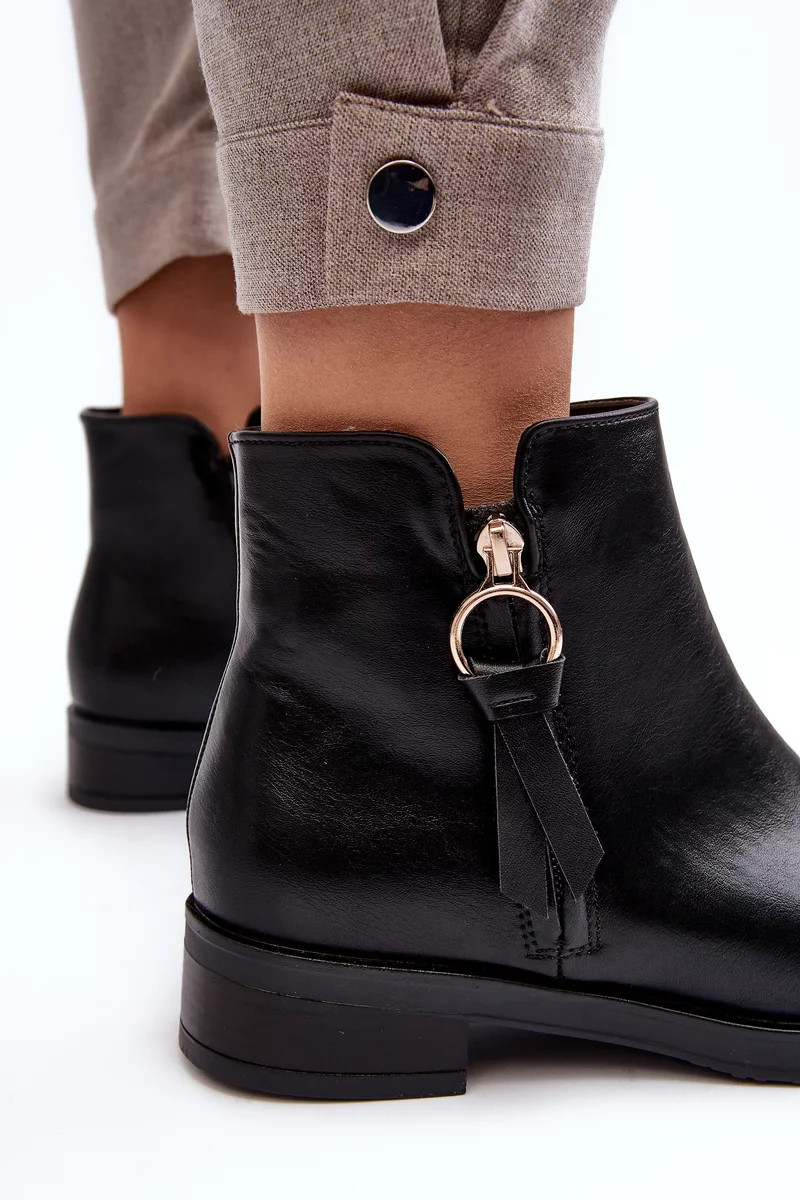 Kožené dámské ploché boty Black Vasica 37