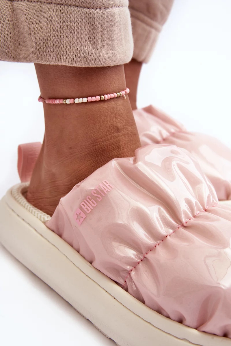 Lesklé dámské pantofle Pink Big Star 40/41