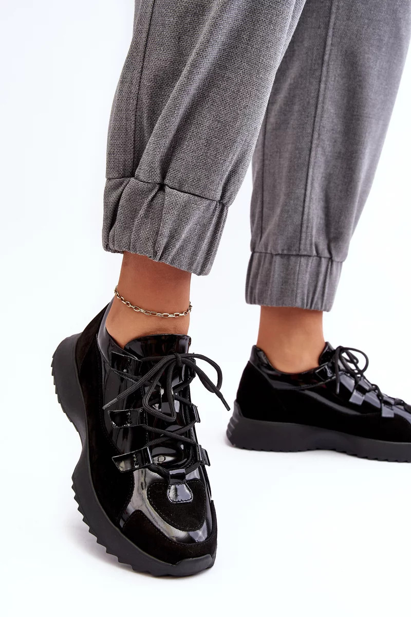 Kožená patentovaná dámská sportovní obuv Zazoo Black 38 Kožená patentovaná dámská sportovní obuv Zazoo Black 38