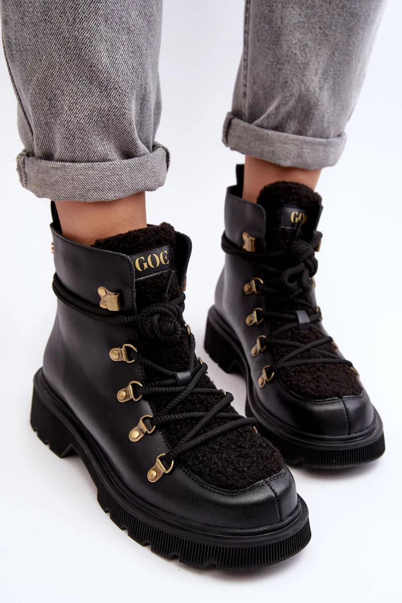 Kožené dámské boty Trapper GOE Black 37 Kožené dámské boty Trapper GOE Black 37