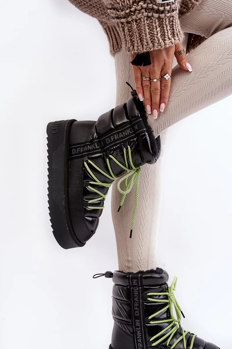 Dámske snežnice s hrubou podrážkou, Vegan D.Franklin black 36 Dámske snežnice s hrubou podrážkou, Vegan D.Franklin black 36