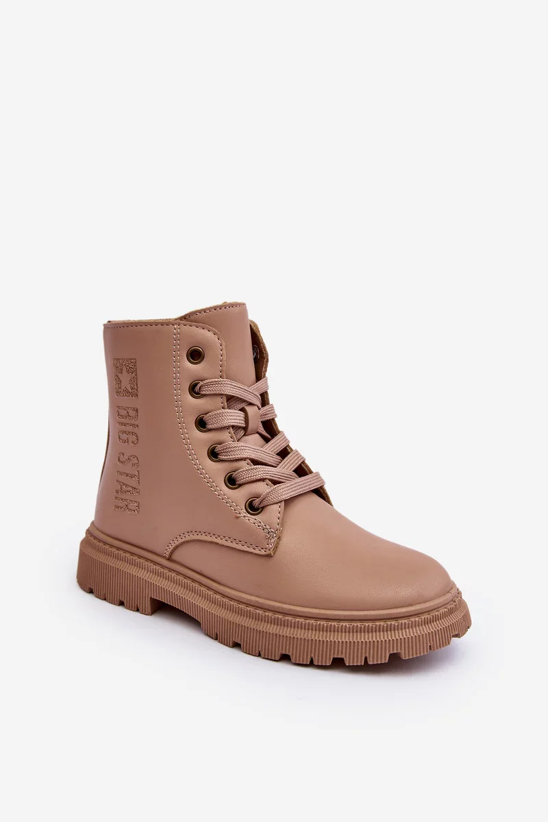 Dětské kožené zateplené boty Big Star Béžová 30