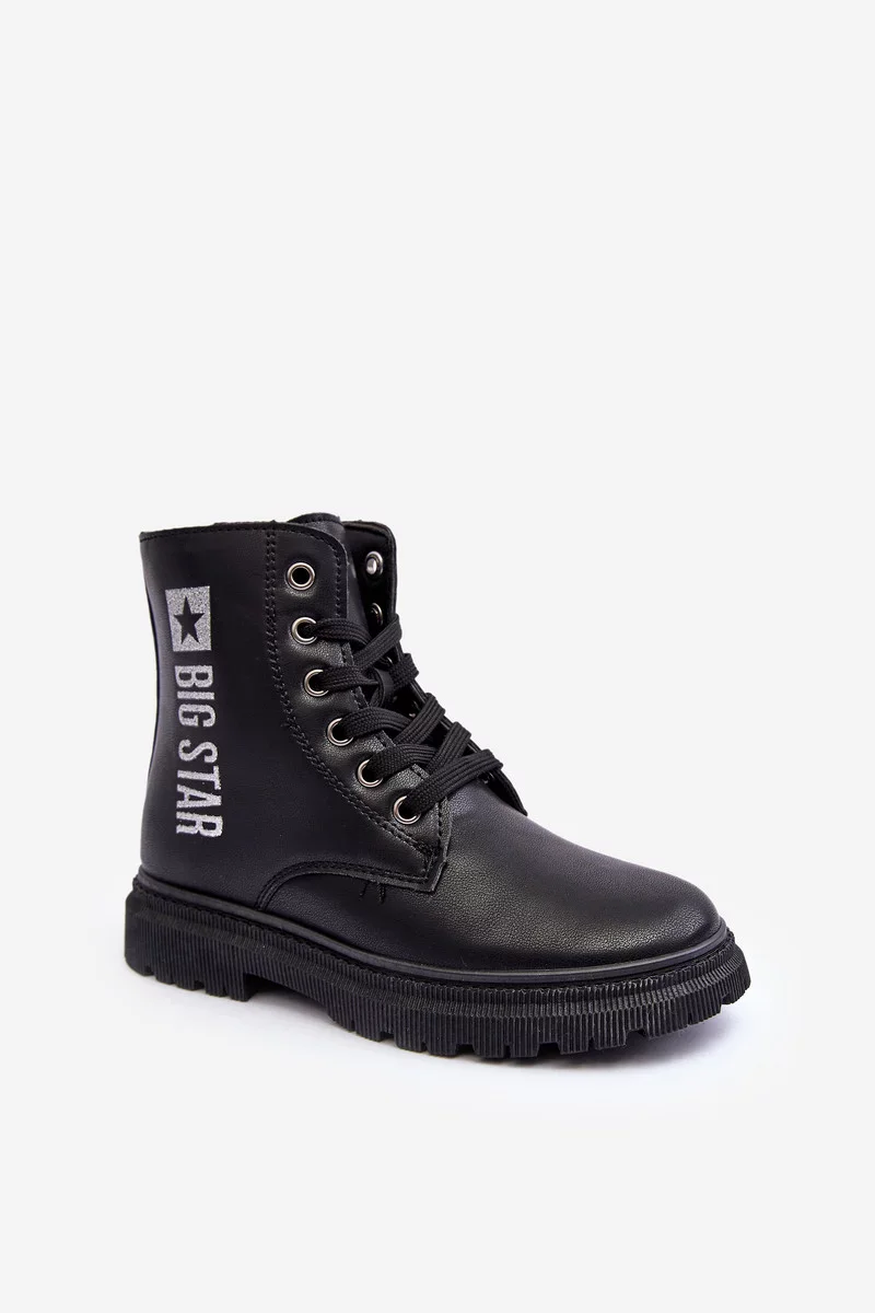 Dětské kožené zateplené boty Big Star Black 31