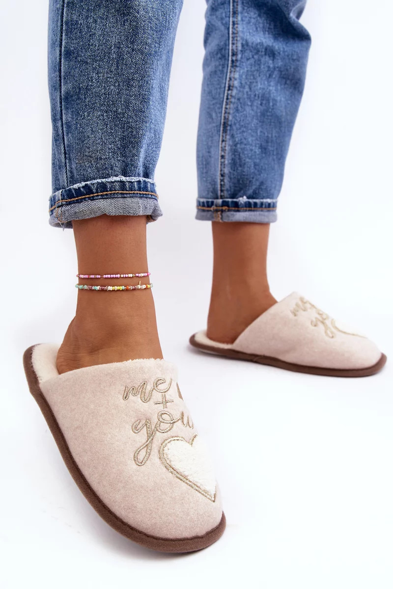 Dámské klasické zateplené pantofle Béžová Mabira 36/37