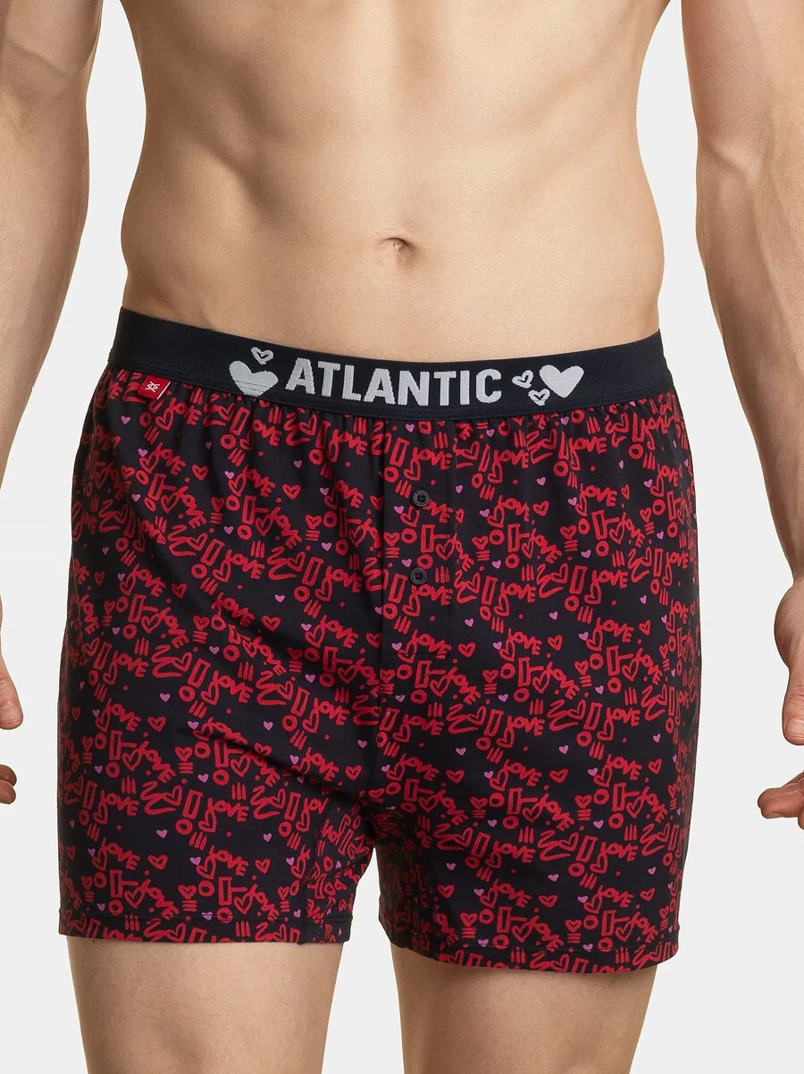 Pánské trenýrky ATLANTIC 2Pack - červená/tmavě modrá S
