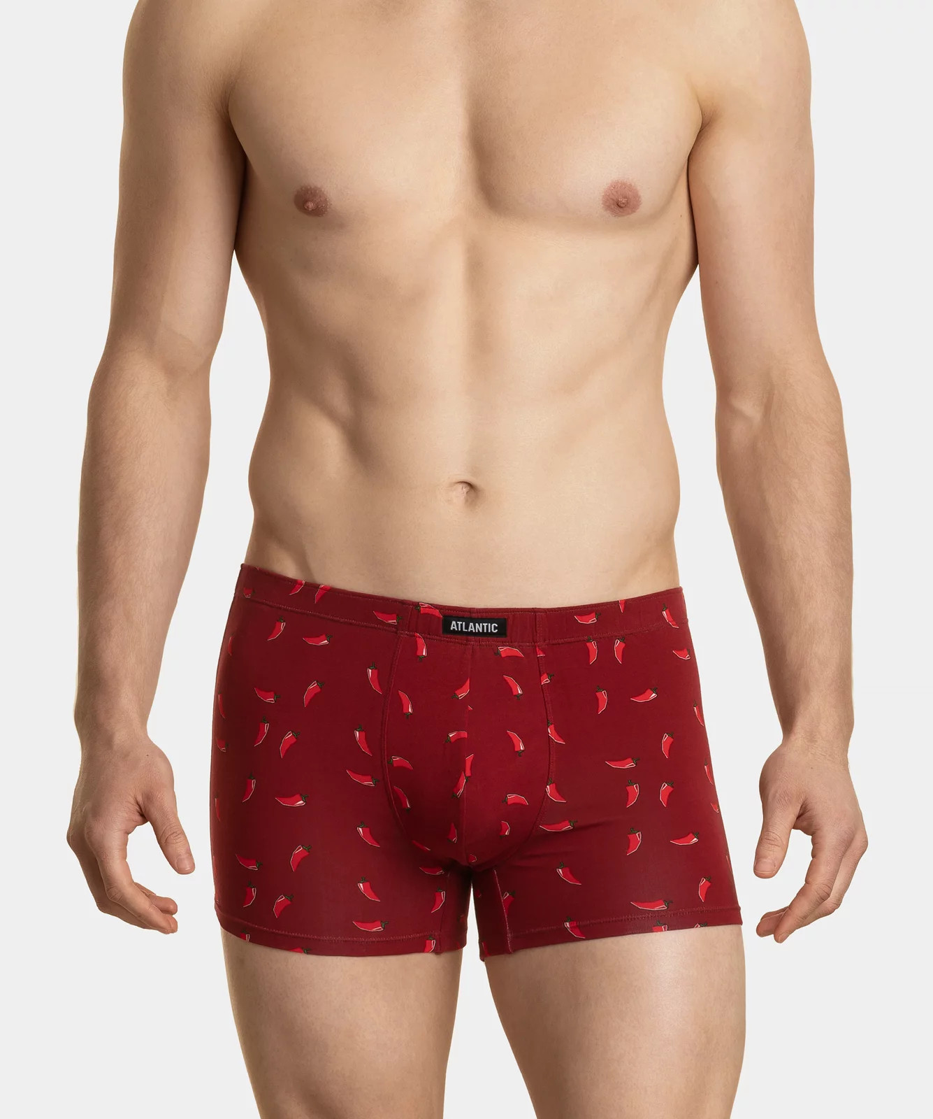 Pánské boxerky ATLANTIC 2Pack - vínové/černé S Pánské boxerky ATLANTIC 2Pack - vínové/černé S