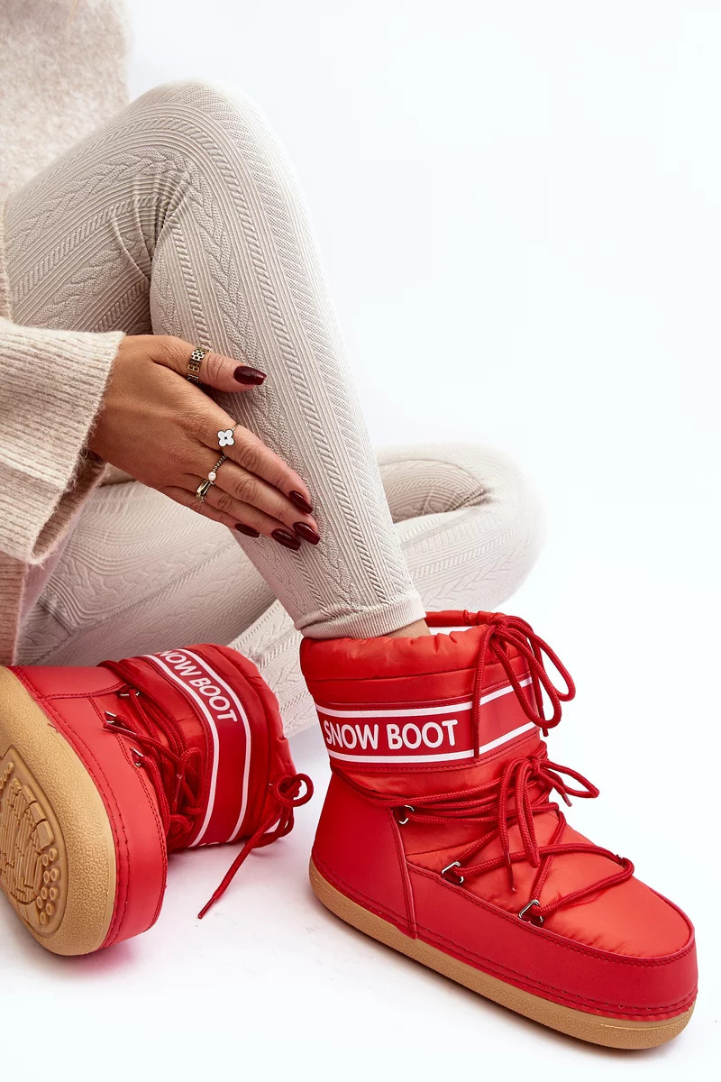 Dámské červené boty do sněhu se zavazováním Soia 41/42