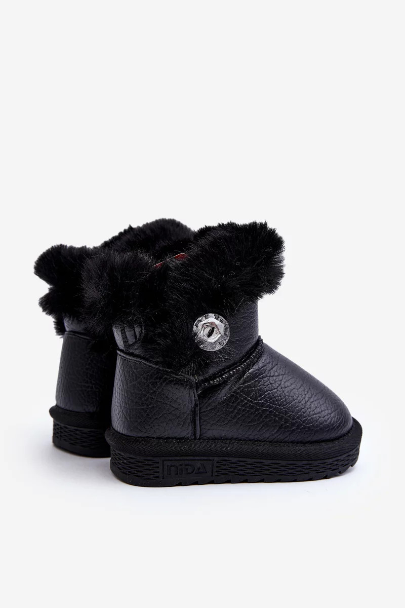 Černé Bessie Zateplené Sněhule S Kožešinou 21