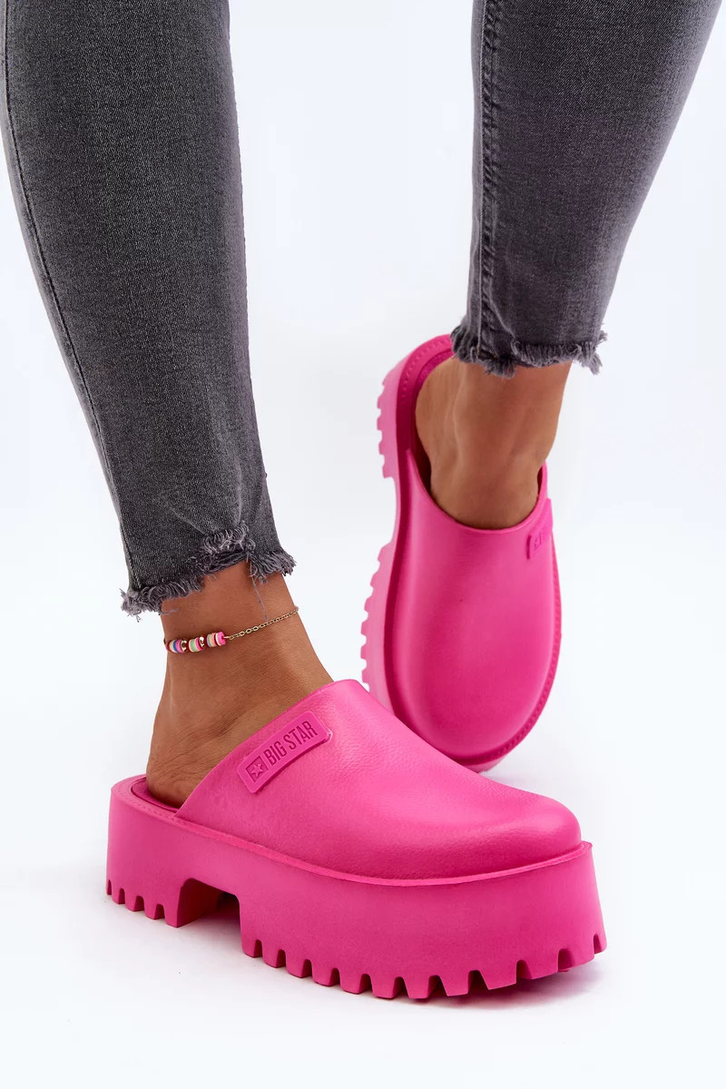 Dámske papuče na platforme Big Star - fuchsiová 40