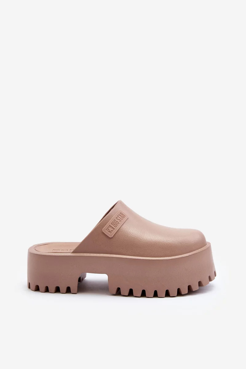 Dámske papuče na platforme Big Star - béžové 40