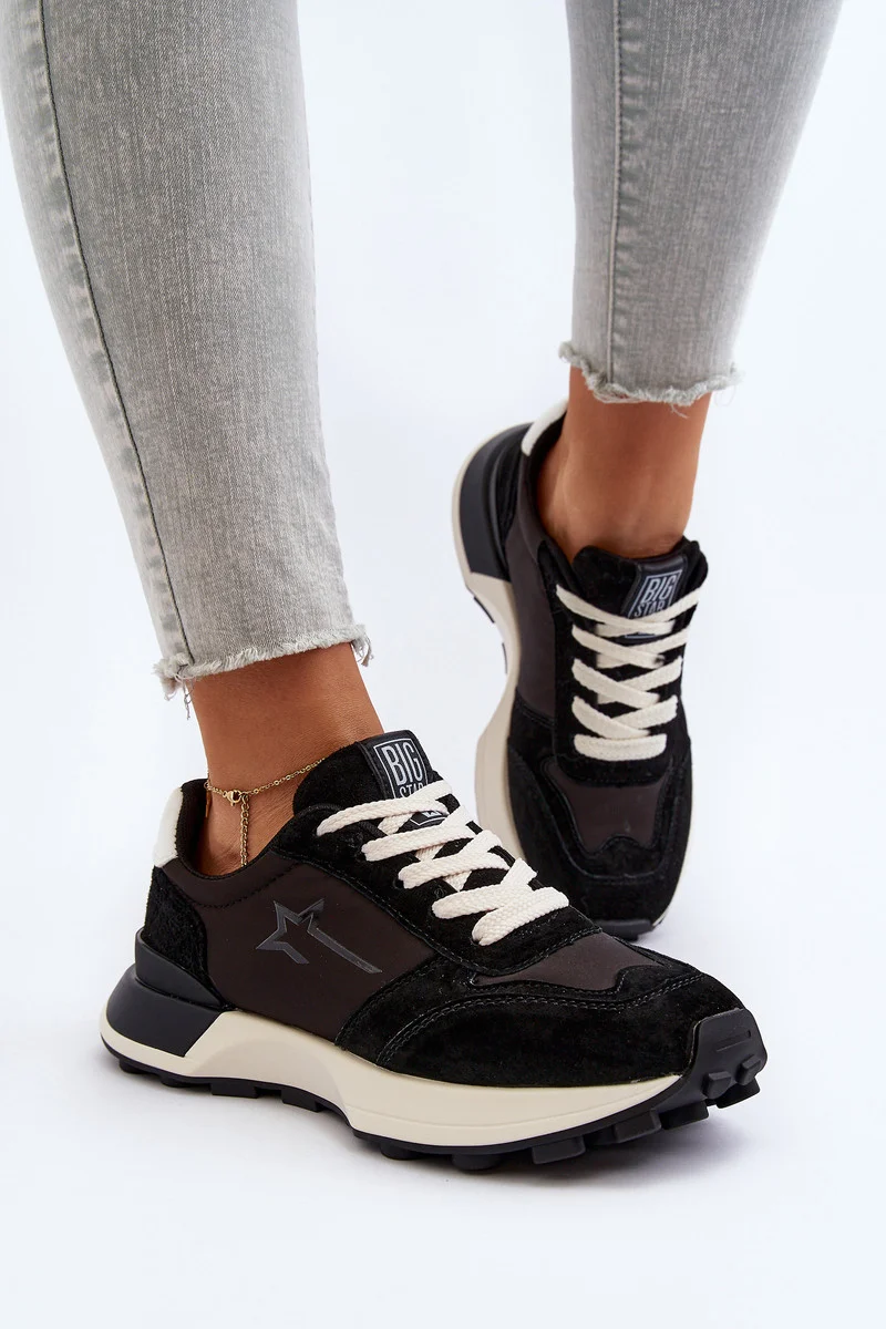 Dámske kožené tenisky Big Star black 38