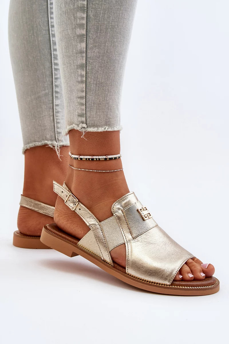 Dámske kožené sandále Zazoo gold 37