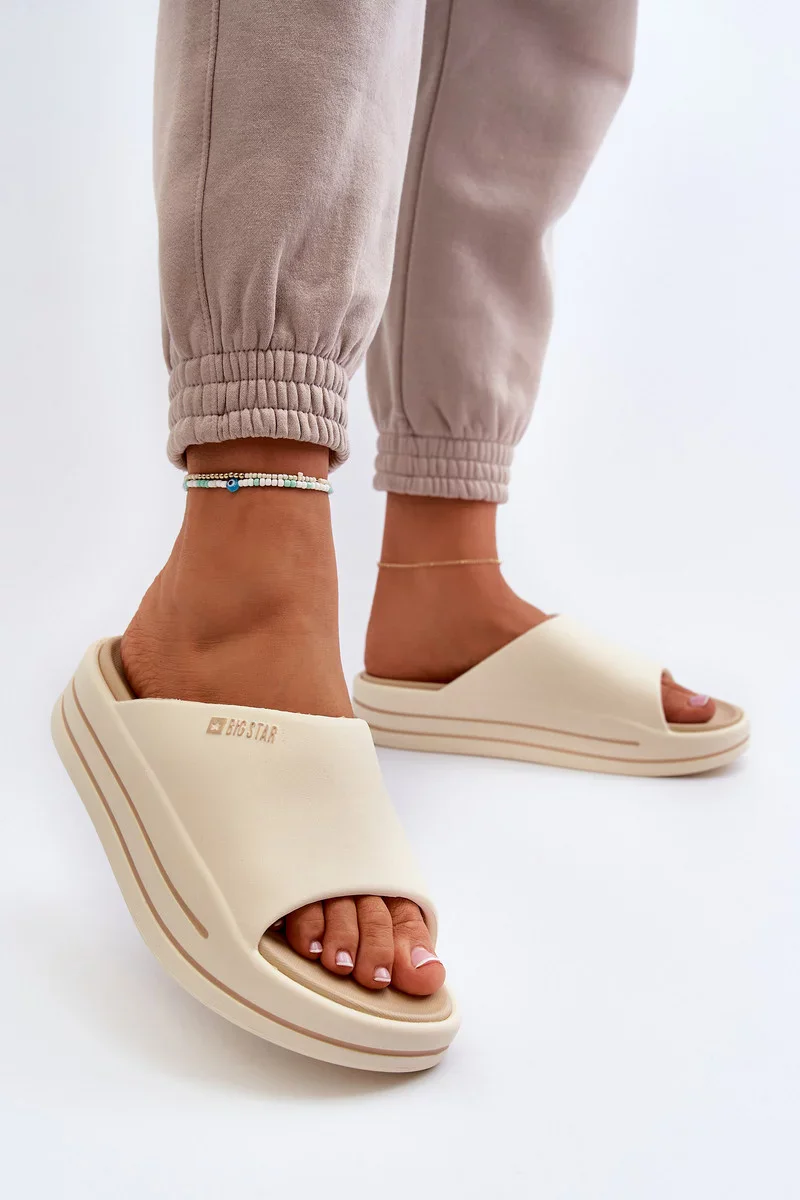 Dámske papuče na platforme Big Star Beige 38