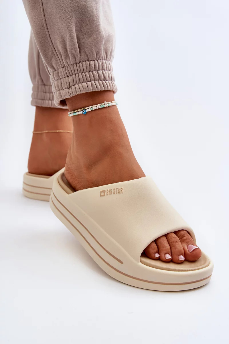 Dámske papuče na platforme Big Star Beige 36
