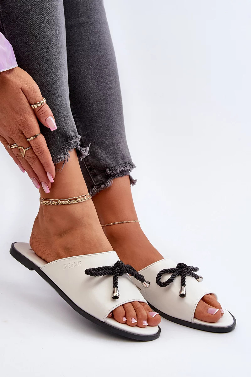 Dámské pantofle z eko kůže Big Star Bílé 37 Dámské pantofle z eko kůže Big Star Bílé 37