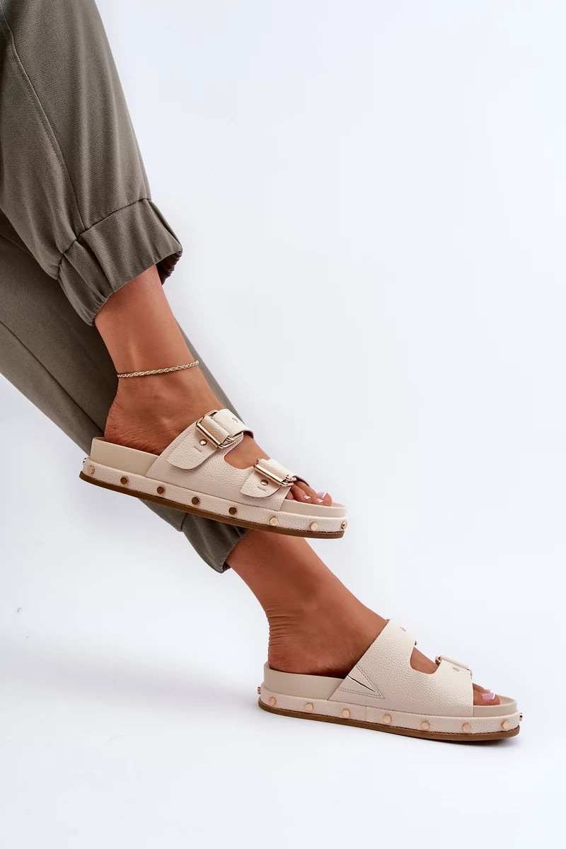 Dámske papuče na platforme Big Star Beige 37