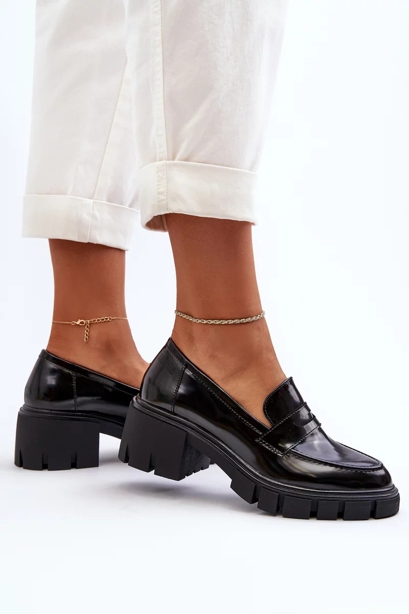 Dámske mokasíny s masívnymi podpätkami Big Star Black 38