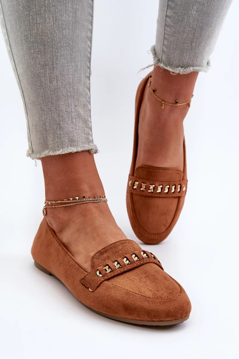 Lesklé dámske mokasíny s retiazkou Camel Aredilla 37