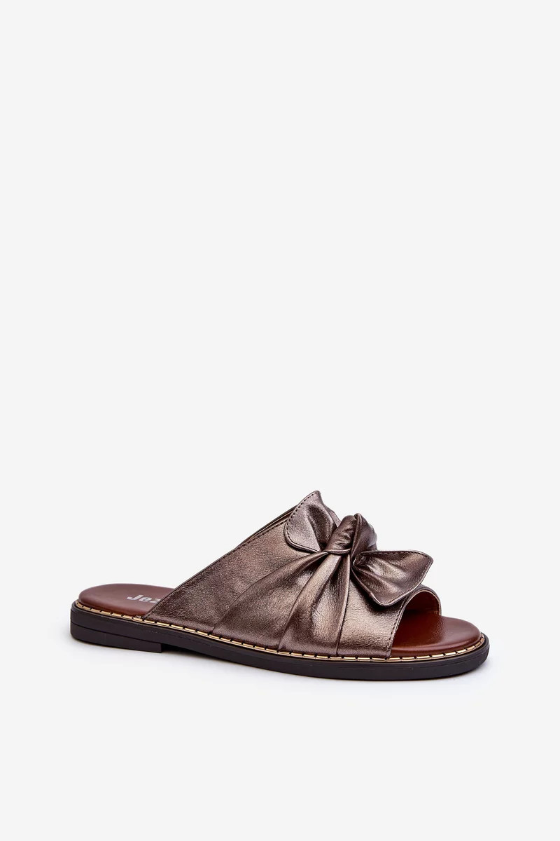 Dámske medené papuče s plochým podpätkom Nelvira 37