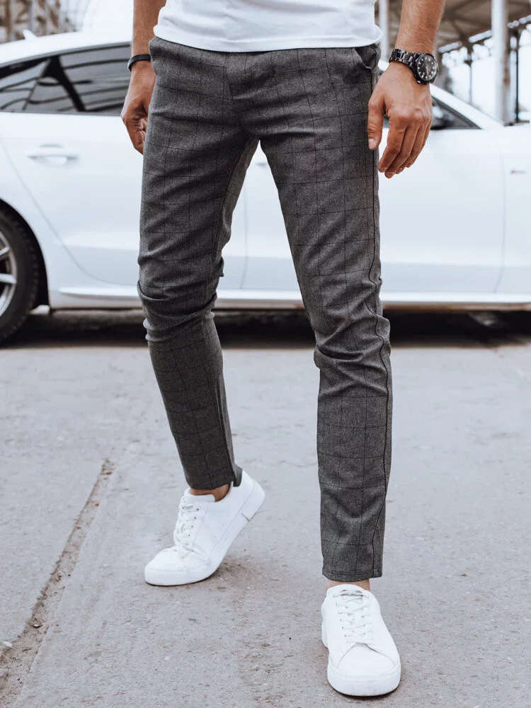 Pánske nohavice na voľný čas, tmavosivé Dstreet UX4400 s33