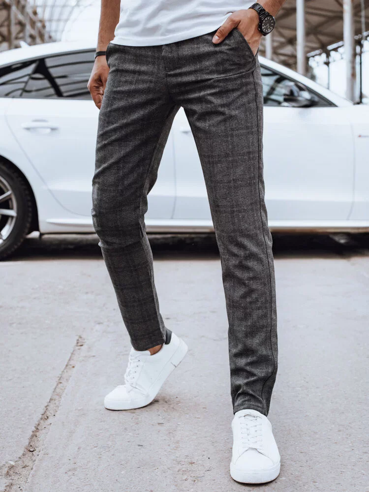 Pánske nohavice na voľný čas, tmavosivé Dstreet UX4399 s36