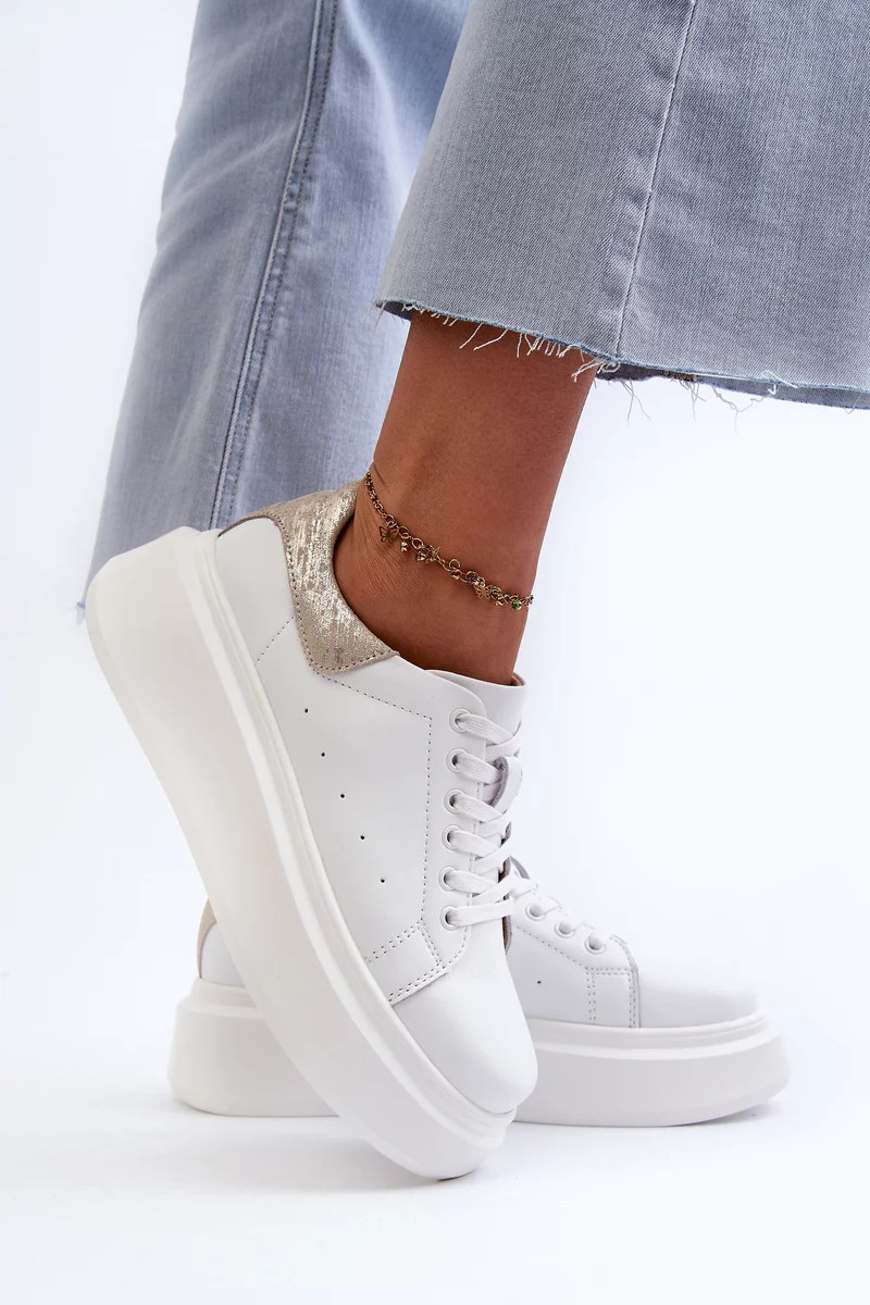 D&A Dámske tenisky na platforme White 40